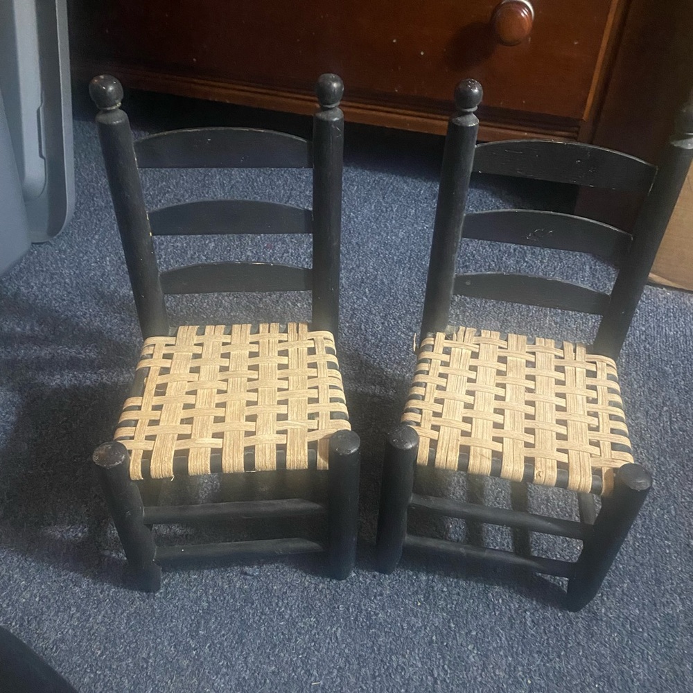 Pleasant Company American girl Addy.s black wooden chairs